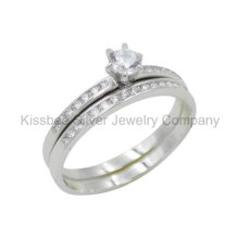 925 Silver Jewelry, Double Finger Ring, Brass Ring (KR3038)